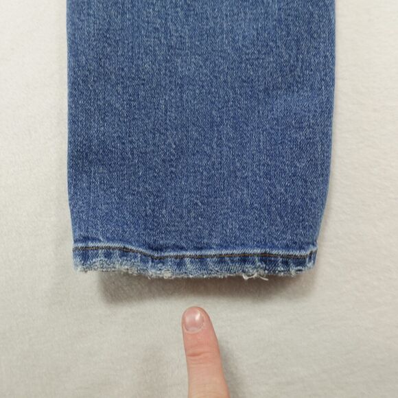 AYR The Yes Yes Yes Jeans Women's 29x26 Blue Denim High Rise Straight Crop Fray - Picture 14 of 16